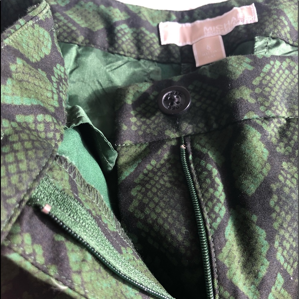Michael Kors Green Black Python Print Pants - image 5
